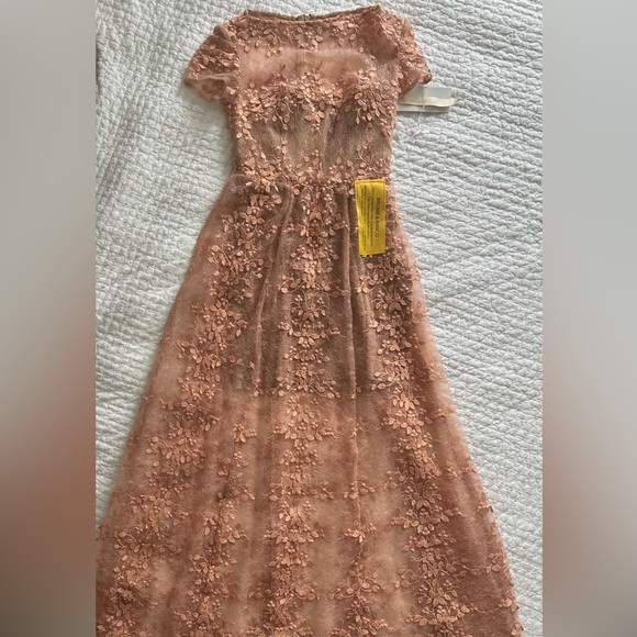 Bronx and Banco - Megan Cap Sleeve Gown in Beige - Picture 7 of 9